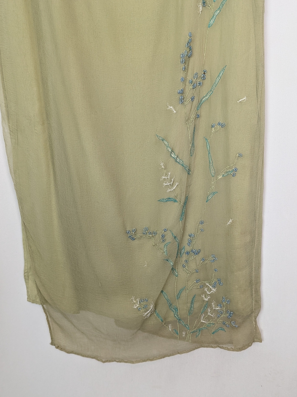 Vintage Free People Sage Embroidered Maxi Skirt - Picture 4 of 9